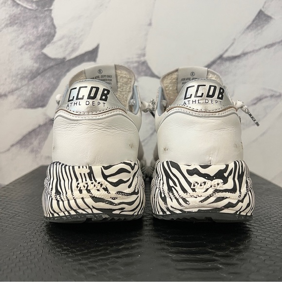 HTF GOLDEN GOOSE Swarovski Crystal Star ZEBRA Print RUNNING SOLE Sneakers 36 - Picture 8 of 13